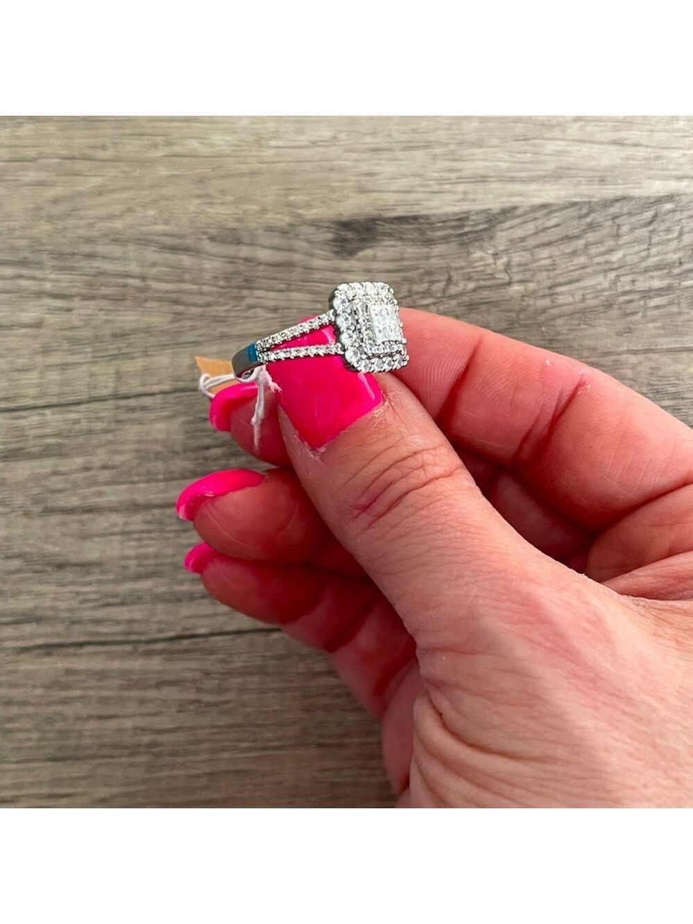Sterling Silver 925 Princess Shape Ring - Picture 2 of 3